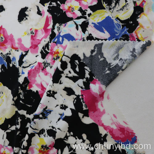 Good design Flower Pattern POLY 96% SP 4% Breathable Printed Single Jersey Fabric For T-shirt/Leisure wear